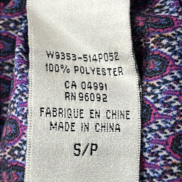 Kenar Boho Bohemian Long Sleeve Top Blouse size S Blue Purple Lila - Picture 8 of 9